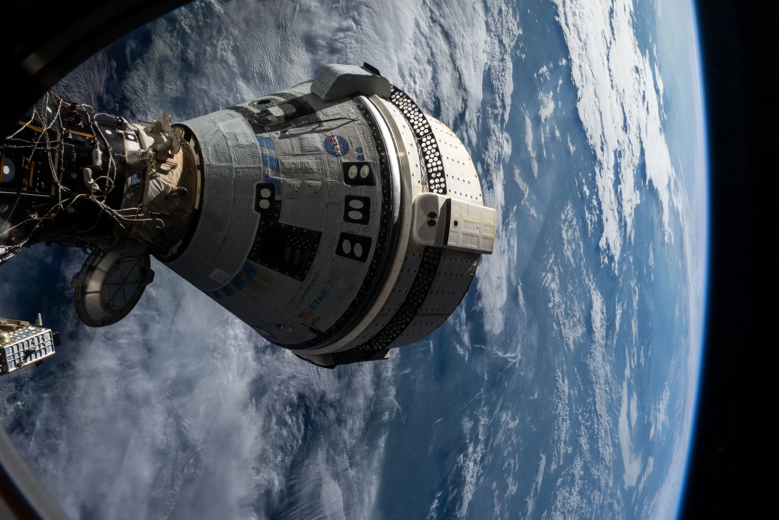 Boeing Starliner docked to the International Space Station during Crew Flight Test mission